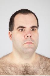 Head Man White Overweight Male Studio Poses